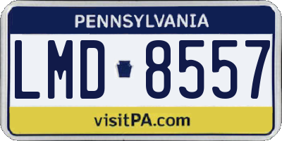 PA license plate LMD8557