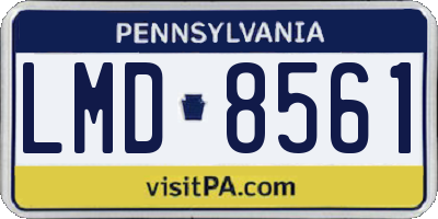 PA license plate LMD8561
