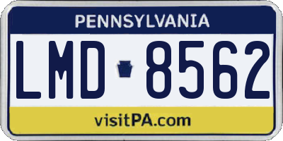 PA license plate LMD8562