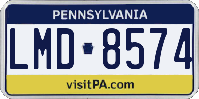 PA license plate LMD8574