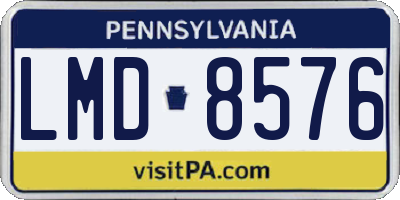 PA license plate LMD8576