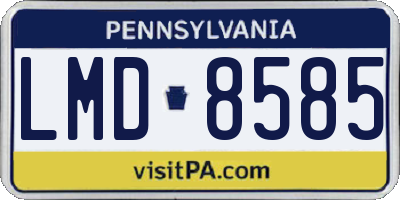 PA license plate LMD8585