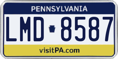 PA license plate LMD8587