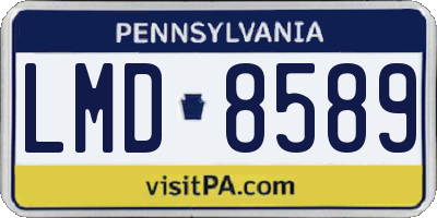 PA license plate LMD8589