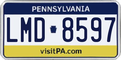 PA license plate LMD8597