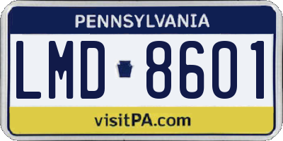 PA license plate LMD8601