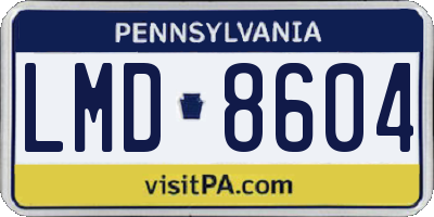 PA license plate LMD8604