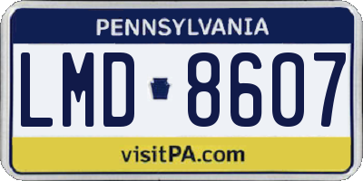 PA license plate LMD8607