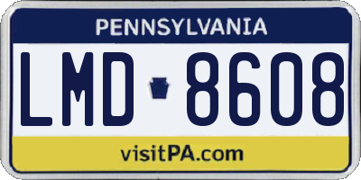 PA license plate LMD8608
