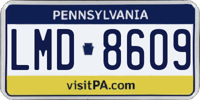 PA license plate LMD8609