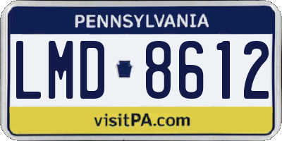 PA license plate LMD8612