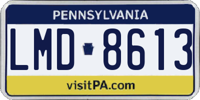 PA license plate LMD8613