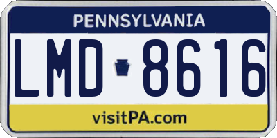 PA license plate LMD8616