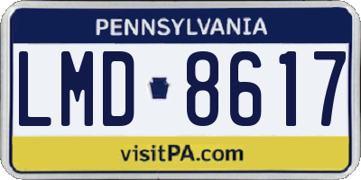 PA license plate LMD8617