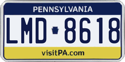 PA license plate LMD8618