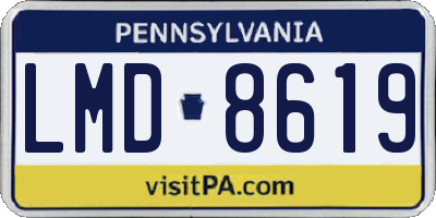PA license plate LMD8619