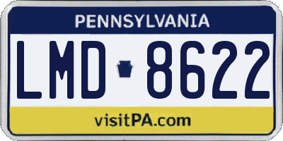 PA license plate LMD8622
