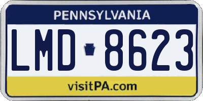 PA license plate LMD8623