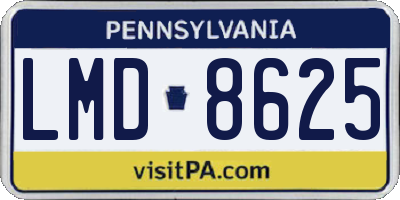 PA license plate LMD8625