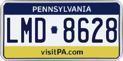 PA license plate LMD8628