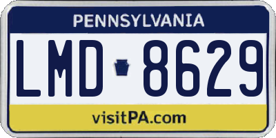 PA license plate LMD8629