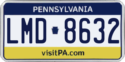 PA license plate LMD8632