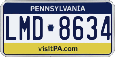 PA license plate LMD8634