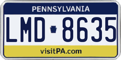 PA license plate LMD8635