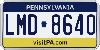 PA license plate LMD8640