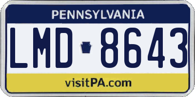 PA license plate LMD8643