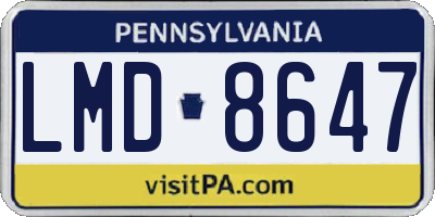 PA license plate LMD8647