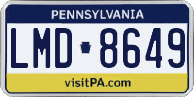 PA license plate LMD8649