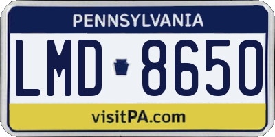 PA license plate LMD8650