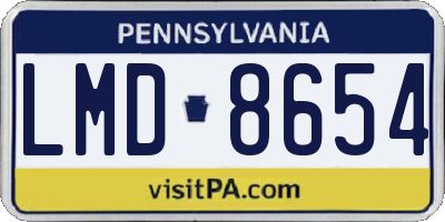 PA license plate LMD8654