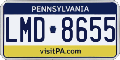 PA license plate LMD8655
