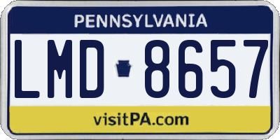 PA license plate LMD8657
