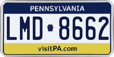 PA license plate LMD8662