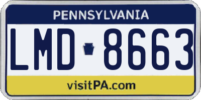 PA license plate LMD8663