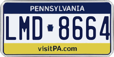 PA license plate LMD8664