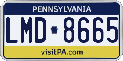 PA license plate LMD8665