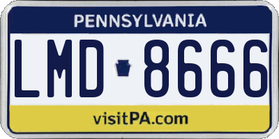 PA license plate LMD8666