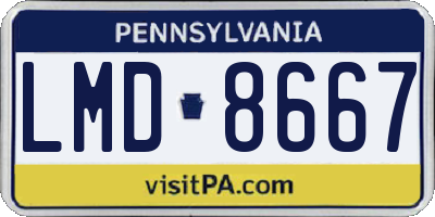 PA license plate LMD8667