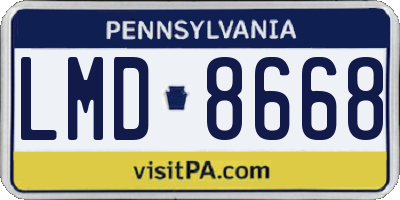 PA license plate LMD8668