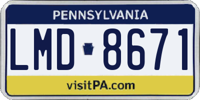 PA license plate LMD8671