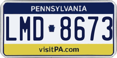 PA license plate LMD8673