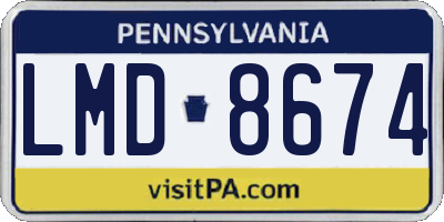 PA license plate LMD8674
