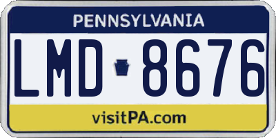 PA license plate LMD8676