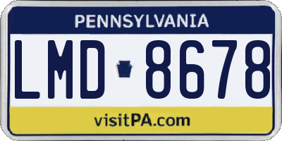 PA license plate LMD8678
