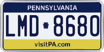 PA license plate LMD8680