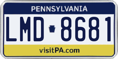 PA license plate LMD8681